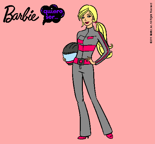 Dibujo Barbie piloto de motos pintado por terenoa2