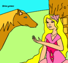 Dibujo Princesa y caballo pintado por Andrea_00