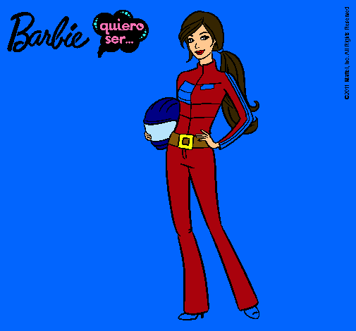 Dibujo Barbie piloto de motos pintado por Noarrr