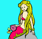 Dibujo Sirena con caracola pintado por yaeni