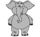 Dibujo Elefante contento pintado por pachu