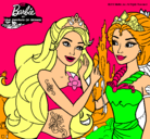 Dibujo Barbie se despiede de la reina sirena pintado por zaira10