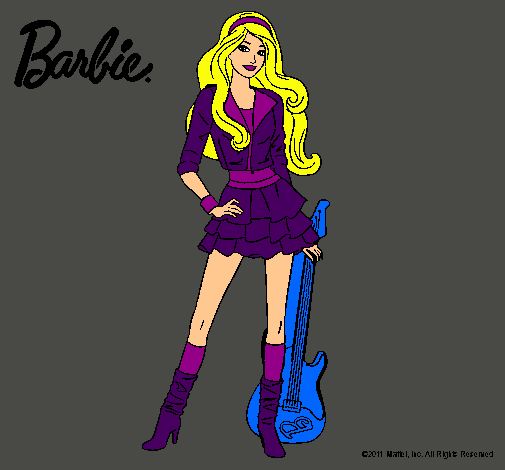 Dibujo Barbie rockera pintado por amalia