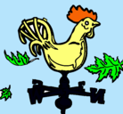 Dibujo Veletas y gallo pintado por hojas