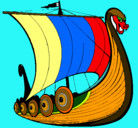 Dibujo Barco vikingo pintado por mazzones