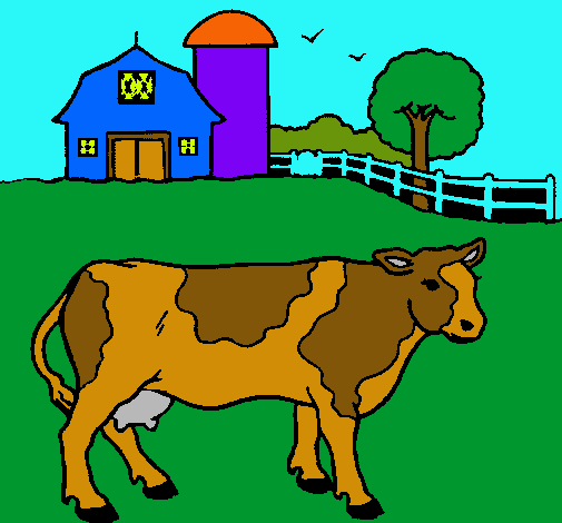 Dibujo Vaca pasturando pintado por lurdes22