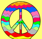 Dibujo Símbolo de la paz pintado por tortuga