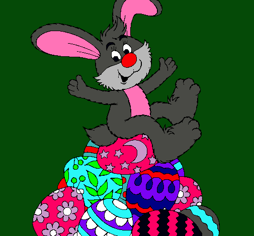 Dibujo Conejo de Pascua pintado por o-omolly