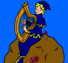 Dibujo Duende tocando el arpa pintado por amalia