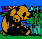 Dibujo Mama panda pintado por lurdes22