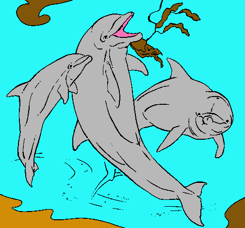 Dibujo Delfines jugando pintado por nachoanton