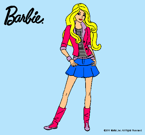 Dibujo Barbie juvenil pintado por -popi-