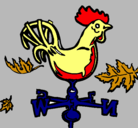 Dibujo Veletas y gallo pintado por francia