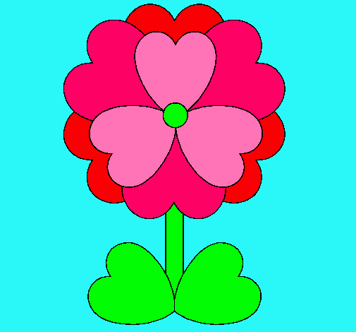 Dibujo Flor de corazones pintado por ayelen9