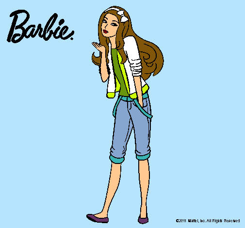 Dibujo Barbie con look casual pintado por SelenaAngel