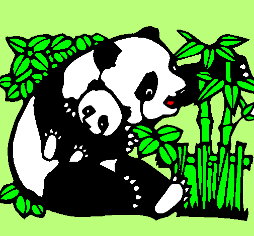 Dibujo Mama panda pintado por khumaria