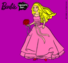 Dibujo Barbie vestida de novia pintado por Milii