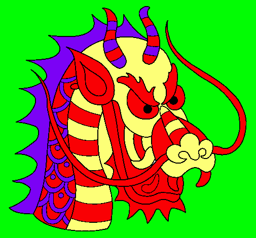 Dibujo Cabeza de dragón pintado por edin