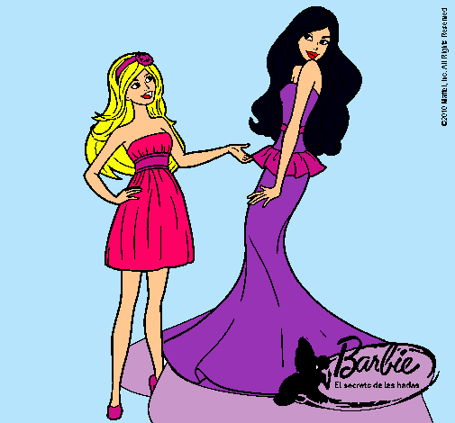 Dibujo Barbie estrena vestido pintado por Amadix