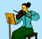 Dibujo Dama violinista pintado por flayjuan