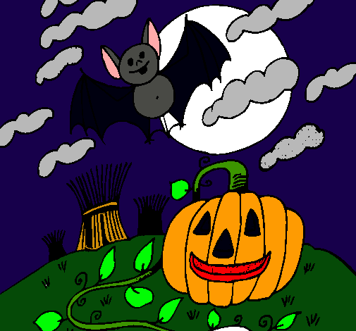 Dibujo Paisaje de Halloween pintado por Leidylara