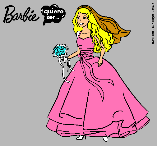 Dibujo Barbie vestida de novia pintado por lanuvk