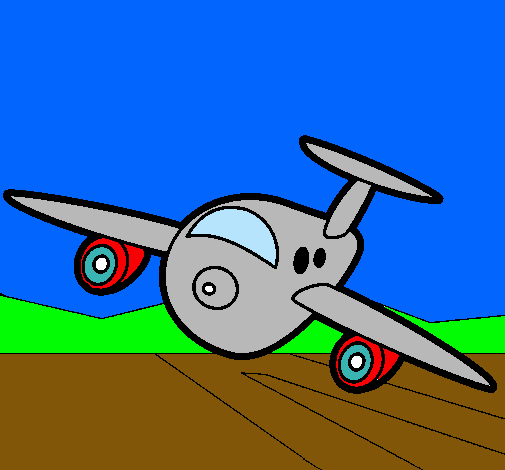 Dibujo Avión aterrizando pintado por Loreeeeeh