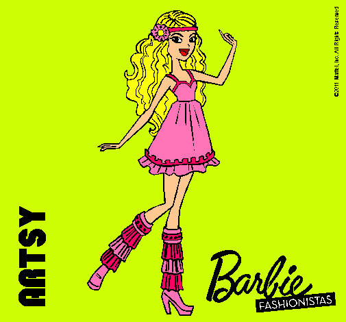 Dibujo Barbie Fashionista 1 pintado por -popi-