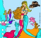 Dibujo Barbie sirena y la reina sirena pintado por albalion12
