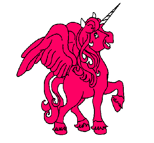 Dibujo Unicornio con alas pintado por Malenitah