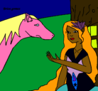 Dibujo Princesa y caballo pintado por Solariana