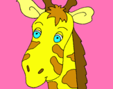 Dibujo Cara de jirafa pintado por jirafin