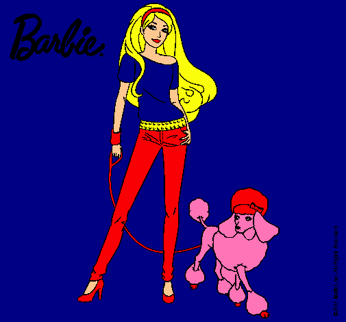 Dibujo Barbie con look moderno pintado por amalia