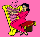 Dibujo Mujer tocando la arpa pintado por yolandaa