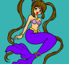 Dibujo Sirena con perlas pintado por draculaura
