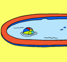 Dibujo Pelota en la piscina pintado por gertu