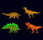 Dibujo Dinosaurios de tierra pintado por tiranosaurus
