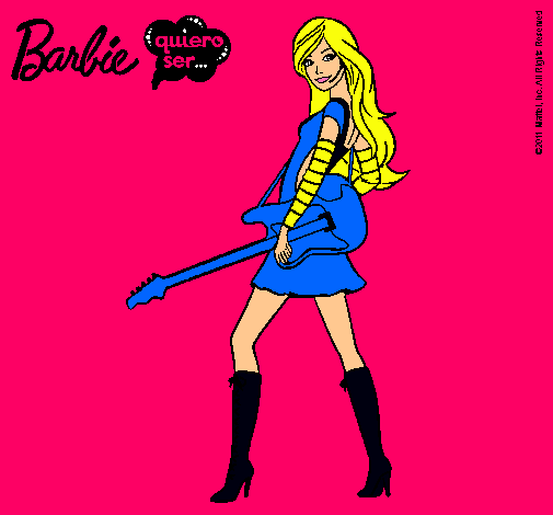 Dibujo Barbie la rockera pintado por amalia