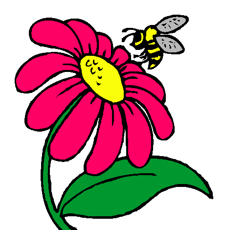 Dibujo Margarita con abeja pintado por EdithReyes