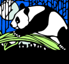 Dibujo Oso panda comiendo pintado por asasas