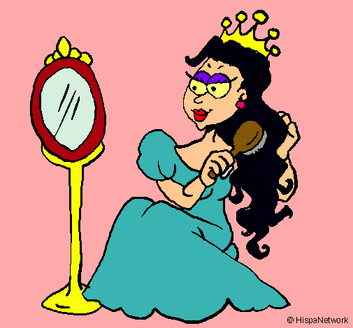 Dibujo Princesa y espejo pintado por vanessa_faundez