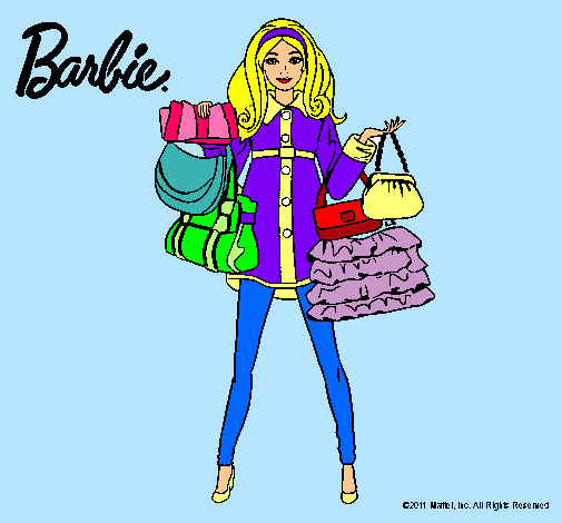 Dibujo Barbie de compras pintado por -popi-