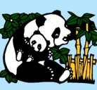 Dibujo Mama panda pintado por daniz