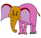Dibujo Elefante feliz pintado por miguelon