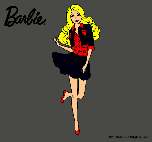 Dibujo Barbie informal pintado por amalia