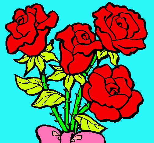 Dibujo Ramo de rosas pintado por Neusi