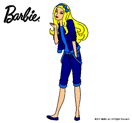 Dibujo Barbie con look casual pintado por viktoriya