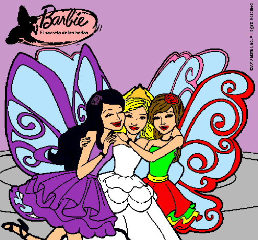 Dibujo Barbie y sus amigas en hadas pintado por Amadix