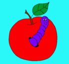 Dibujo Manzana con gusano pintado por alejitho 