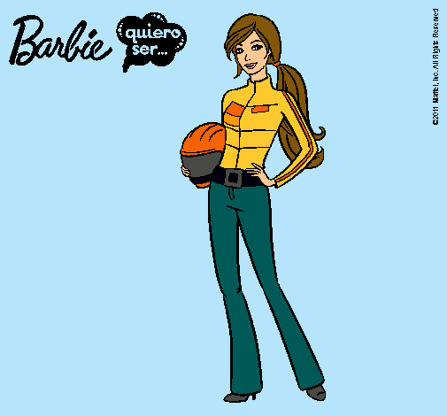 Dibujo Barbie piloto de motos pintado por Maria-pm